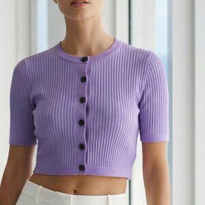 $225 NAADAM short sleeve cropped cardigan